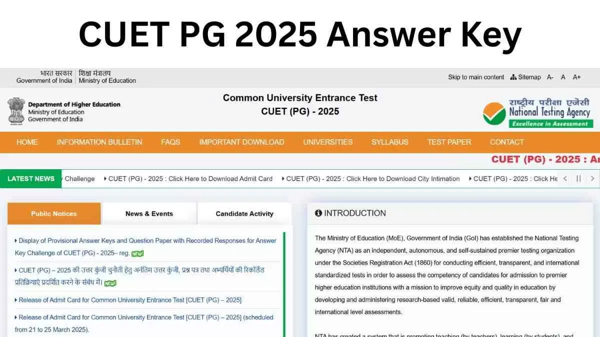 CUET PG Answer Key 2025